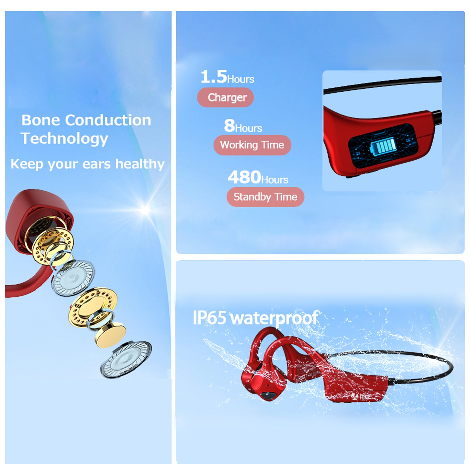 🔥🔥50%OFF 🔥🔥Bone Conduction Open Ear Headphones Bluetooth