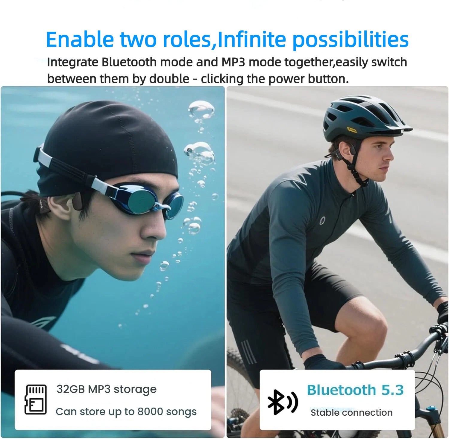 🔥🔥30%OFF🔥🔥IPX8 Waterproof Bone Conduction Swimming Headphones with MP3